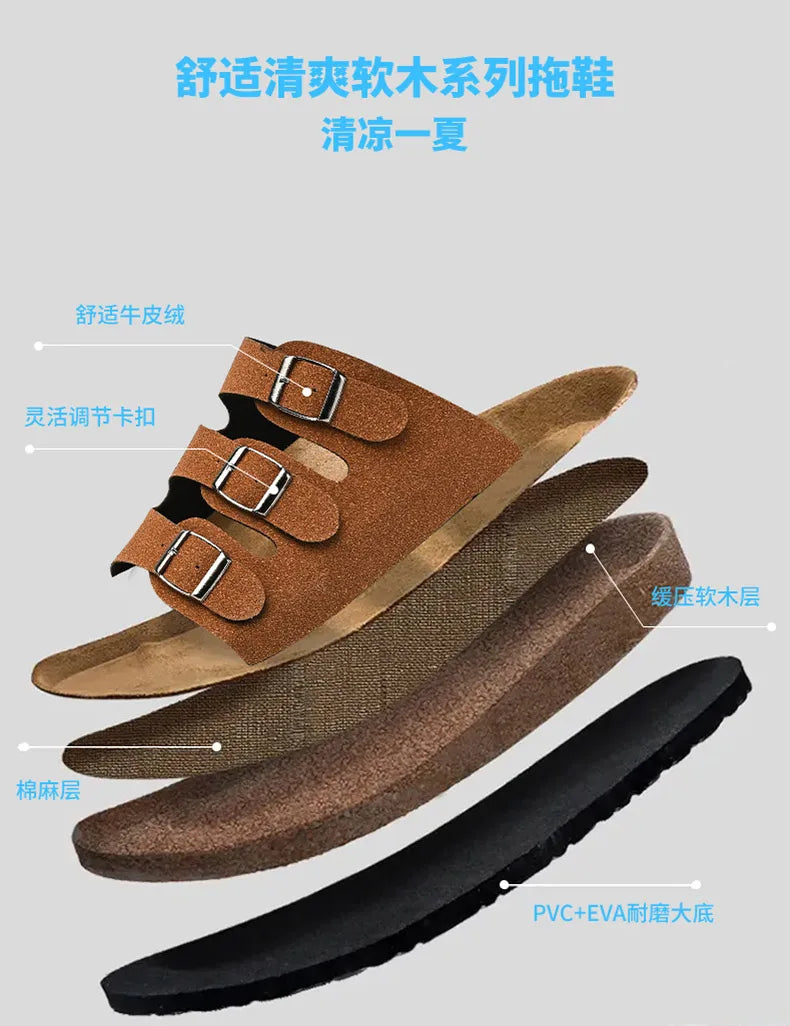 Men's Summer Sandals for Men 2024 Adult Leather Men's Sandal Man Beach Sandals Original Brands Shoes Trend Trending Comfortable