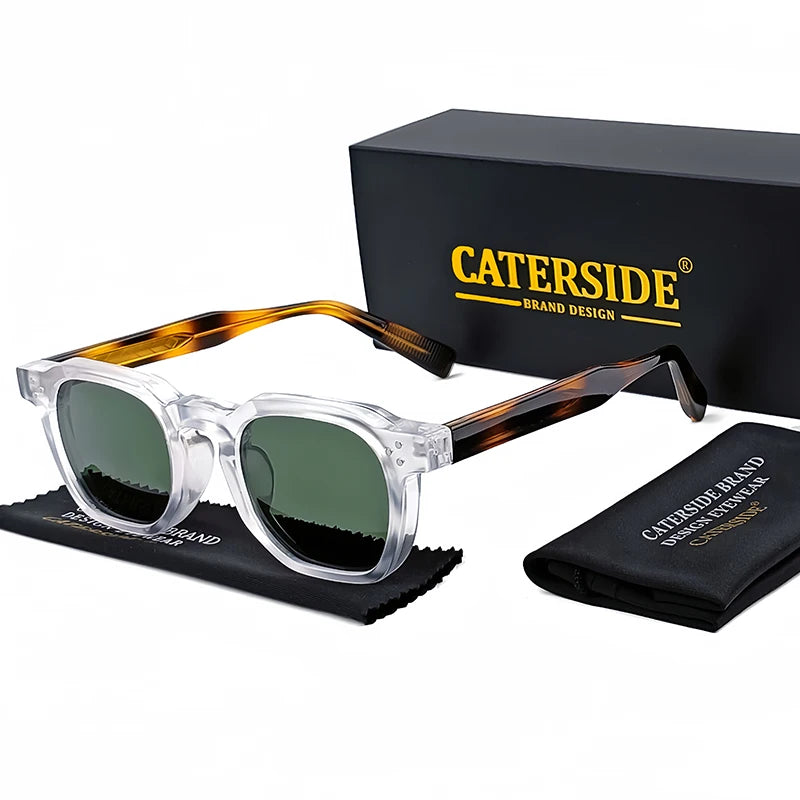 CATERSIDE Retro Square Men Sunglasses Punk Small Frame Personalized Design Sun Glasses Women Travel Party Business Festival Gift