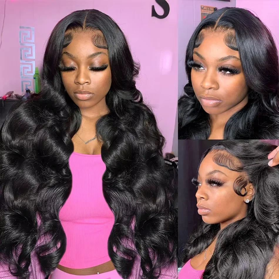 40Inch Body Wave Human Hair Wigs 360 Lace Front Wig Human Hair 13x6 Hd Lace Frontal Wig Ponytail Human Hair Black Wig For Women