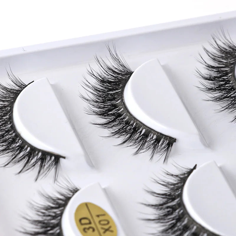 3/5 Pairs Fake Lashes Natural Long False Eyelashes Extension Fluffy 3D Mink Lashes Wispy Strip Eyelashes Makeup Tools maquillaje