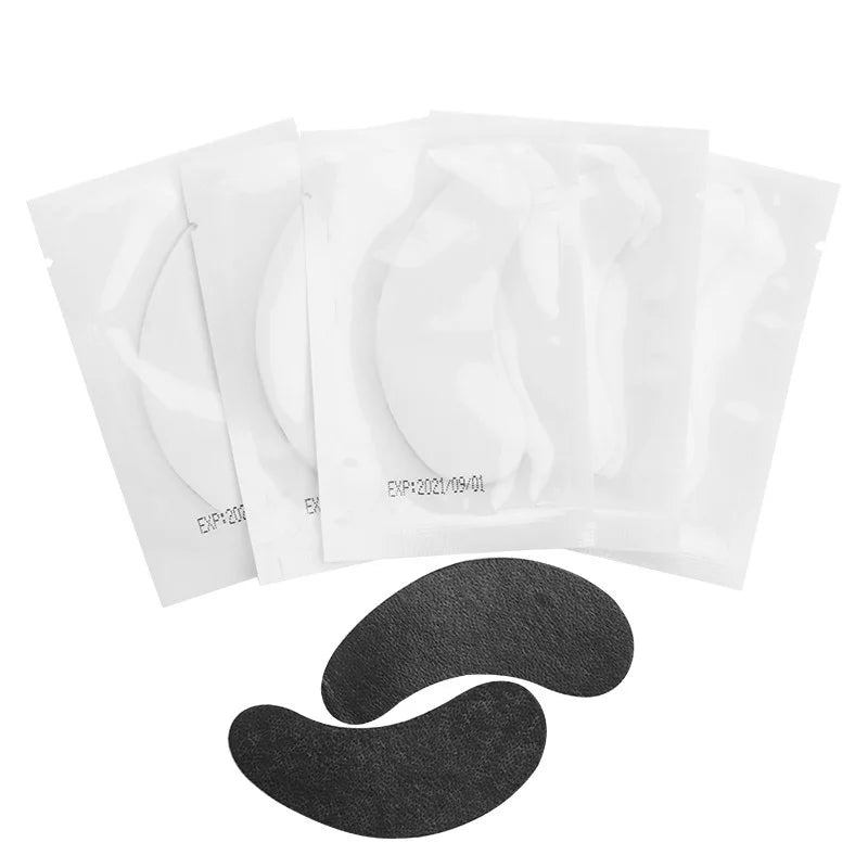 50 pairs/lot Gel Eye Pads Eyelashes Paper Patches For Eyelash Extension Eye Tips Sticker Wraps Black Patches Makeup Tools