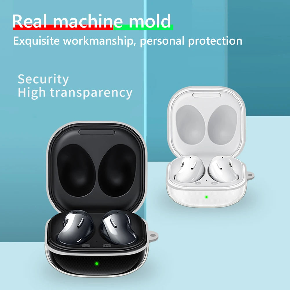 Soft Silicone Case For Samsung Galaxy Buds 2 Live Protective Case for Galaxy Buds 2 Pro Wireless Earphone Headset Case WithHook