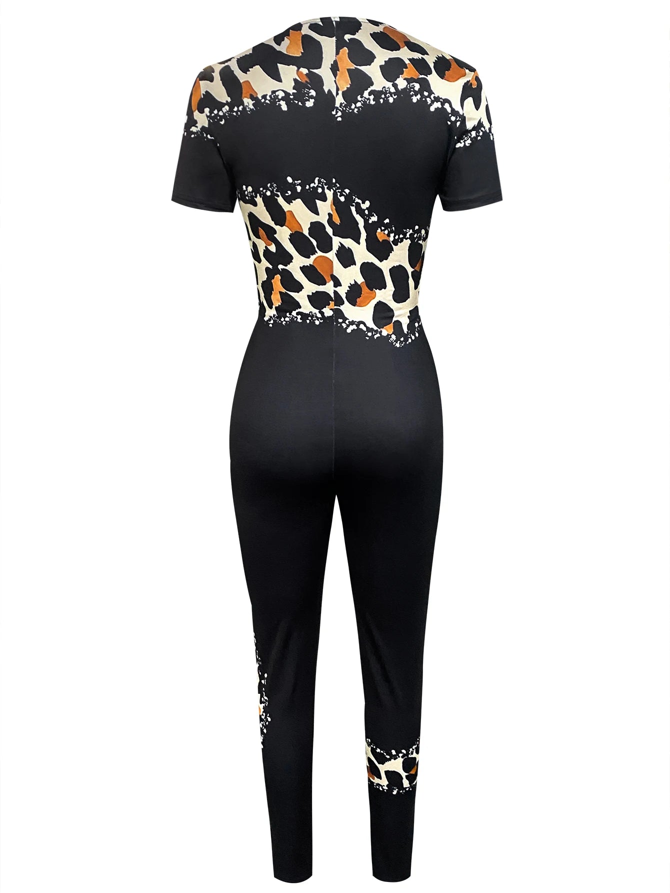 LW Spring Summer Women Casual Fashion V-Neck Long Sleeve Zipper Design Skinny One-Pieces Sportswear Outfits Jumpsuit