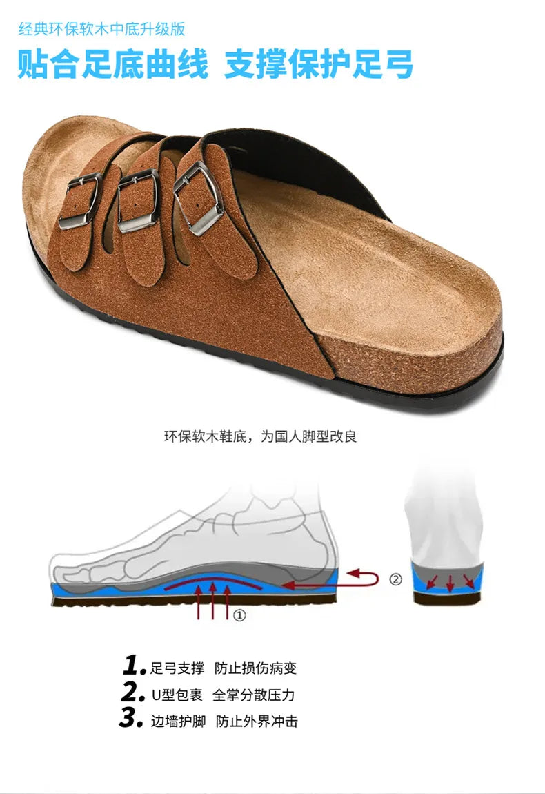 Men's Summer Sandals for Men 2024 Adult Leather Men's Sandal Man Beach Sandals Original Brands Shoes Trend Trending Comfortable