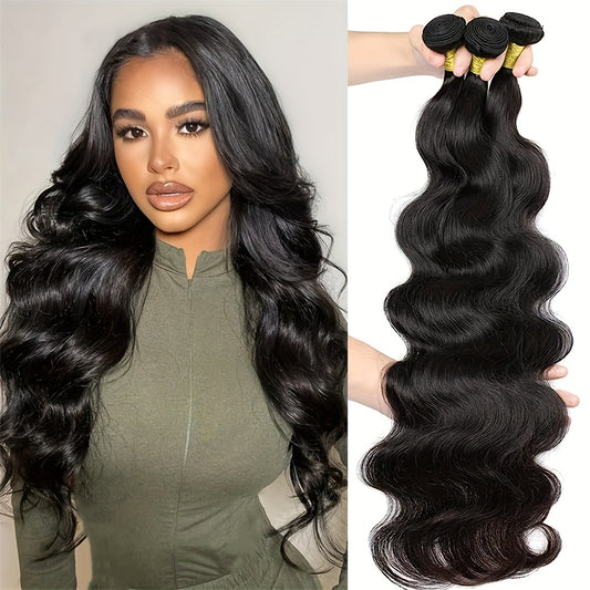 Mother's Day：3pcs Human Hair Extensions Straight Natural Black Human Hair Bundles 10A Weaves 8-30inch for Women
