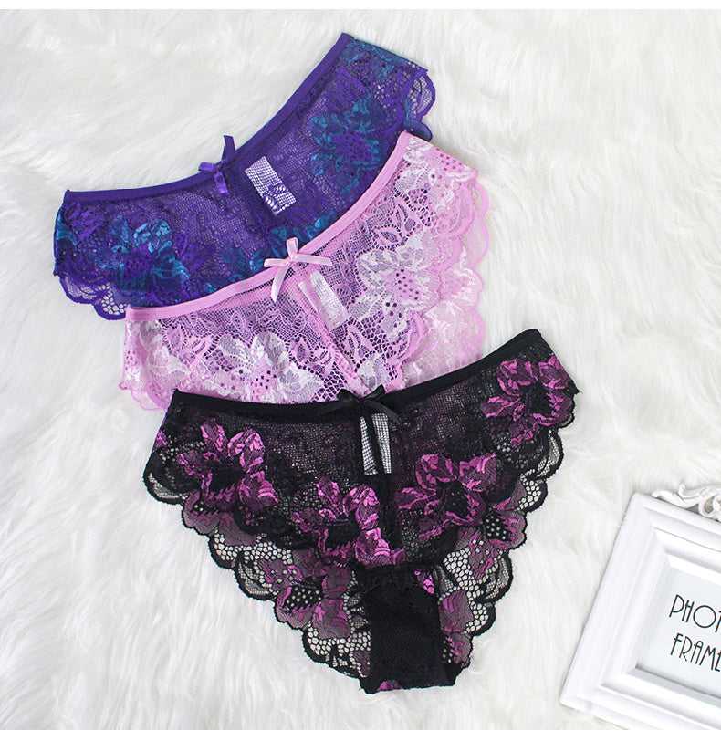 Women's Sexy Lace Panties, Women's Sheer Cutout Lace Bikini Panties
