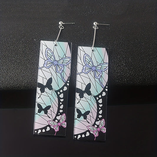 Anime Butterfly Acrylic Drop Dangle Earrings Cosplay Accessories For Women