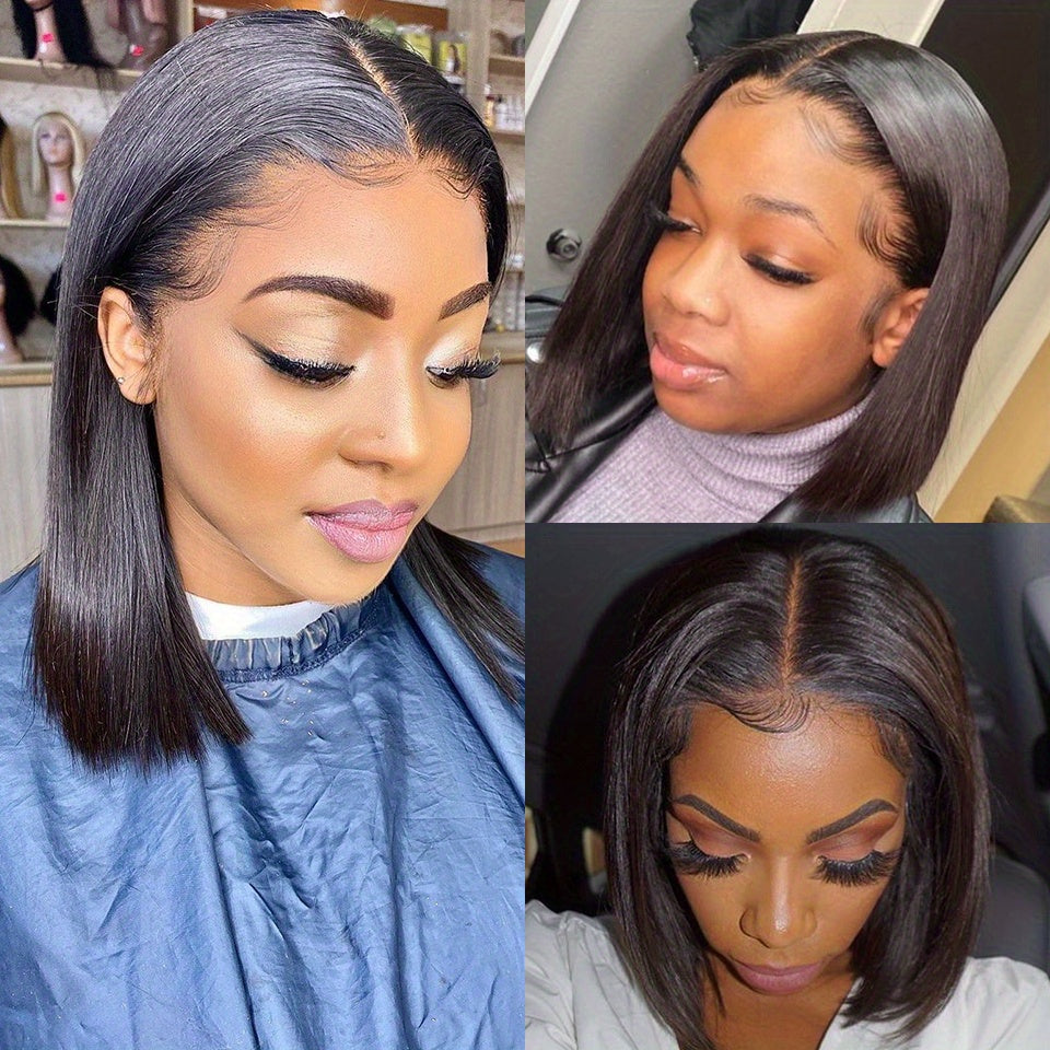 Bone Straight Bob Lace Front Wig - 13x4 Lace Frontal Human Hair Wig With Baby Hair - Pre-Plucked For Women - Perfect For Everyday Wear And Special Occasions