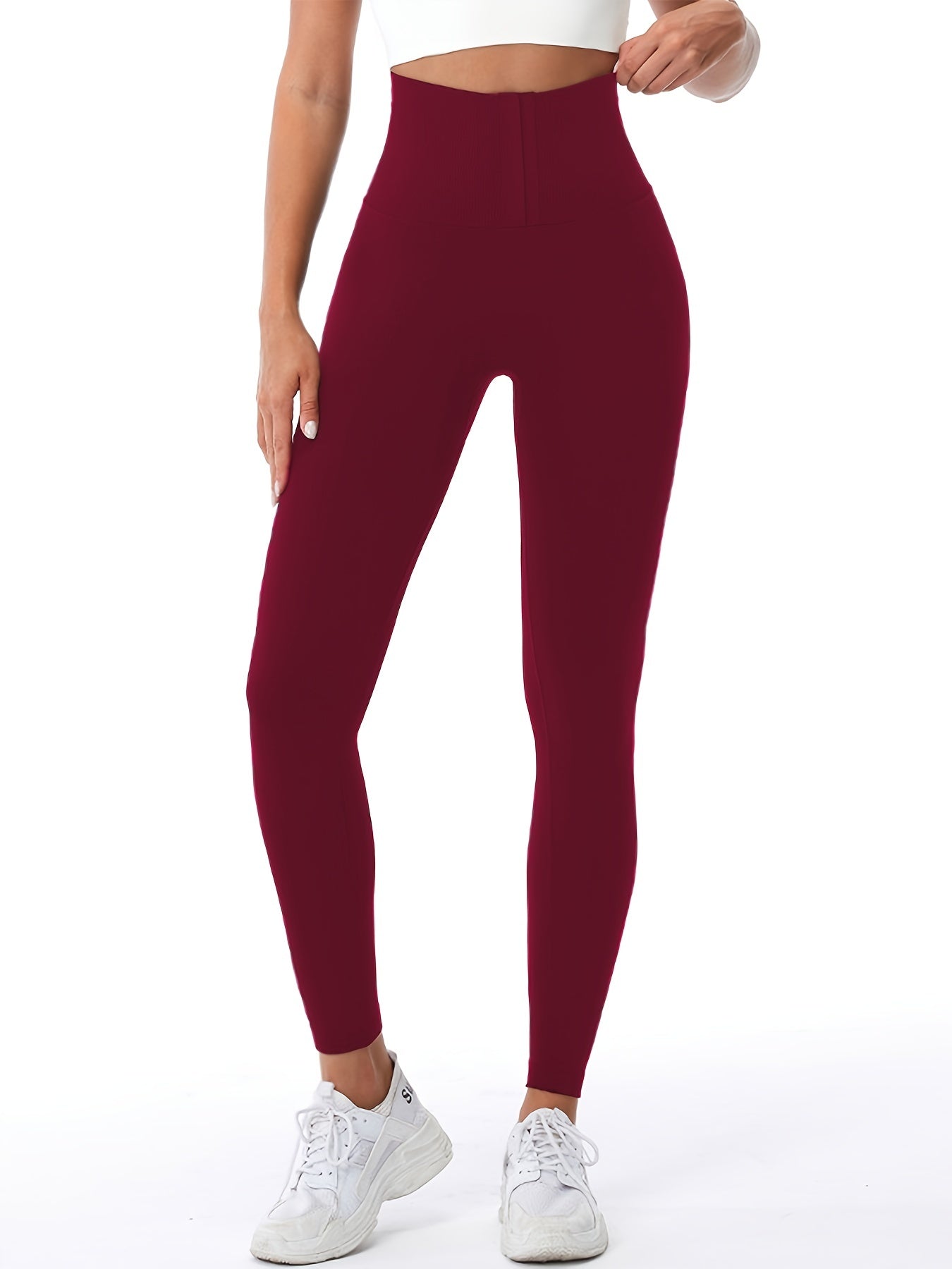 Sexy High Waist Solid Leggings - Butt Lifting, Tummy Control, Flattering Silhouette, Comfortable, Four-Way Stretch, Women's Fitness Clothing for Gym, Yoga, Running, and Daily Wear