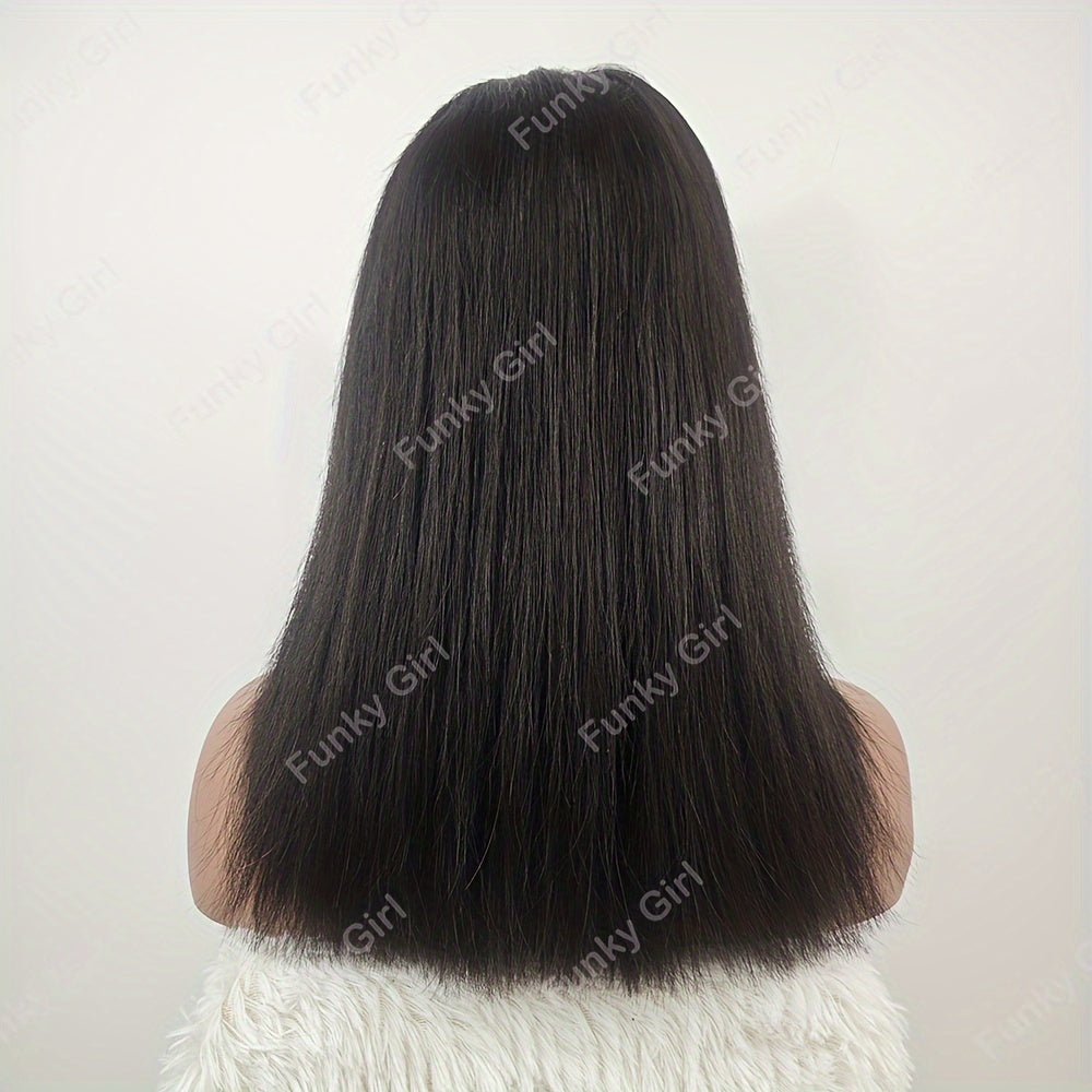 Bone Straight Bob Lace Front Wig - 13x4 Lace Frontal Human Hair Wig With Baby Hair - Pre-Plucked For Women - Perfect For Everyday Wear And Special Occasions