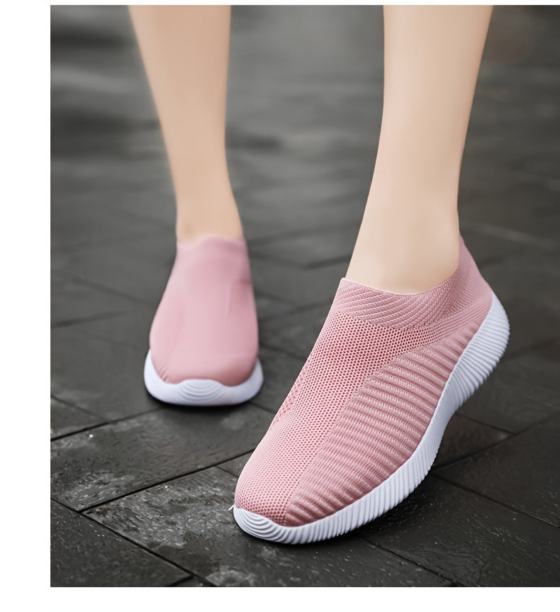 Women's Casual Sneakers, Lightweight Soft Bottom Running Shoes, Breathable Slip-on Walking Shoes plus size