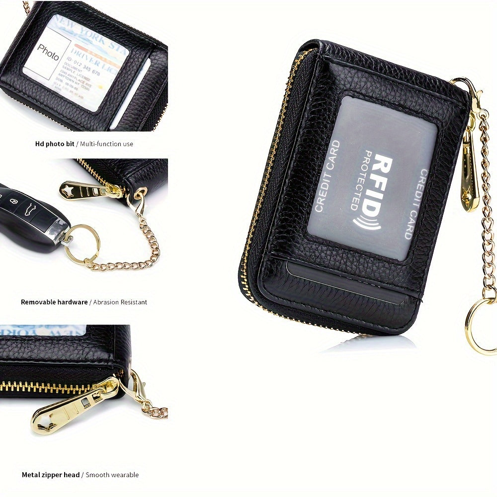 Premium RFID Blocking Card Holder Wallet - Secure Zip Around Design with Multiple Compartments for Easy Organization - Stylish Casual Style for Everyday Use