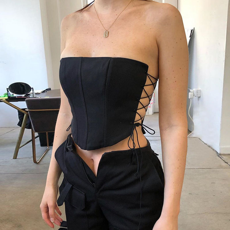Sensual Cut-Out Camisole Tank Tops - Tanks & Camis with Off Shoulder, Backless, and Small Sling Designs - Women's Sexy Summer Clothing for Casual Outings and Date Nights