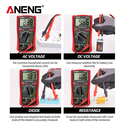 DM850 Automatic Professional Digital Multimeter 1999 Counts Auto AC/DC Voltage Tester Ohm Current Ammeter Detector Tool