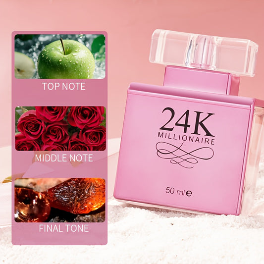 1.7oz Women's Perfume Spray, Long-Lasting Fruity Scent in Pink Bottle, Exudes Charm and Elegance for Any Occasion---The Perfect Gift