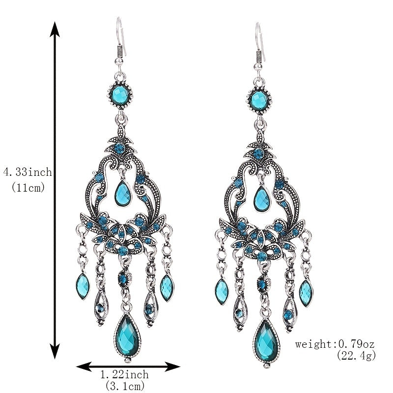 Elegant Vintage Textured Water Drop Earrings | Chic & Lightweight Longline Design | Sophisticated Fashion Accessory