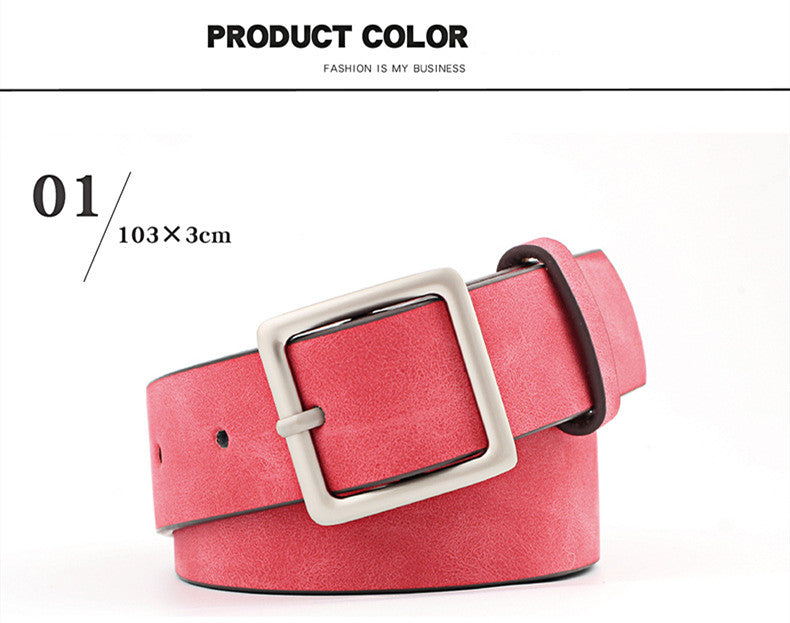 Women PU Belts For Jeans Luxury Brand Designer Belts Female Square Metal Pin Buckle Belt