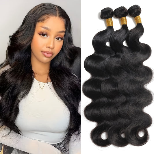 Mother's Day：3pcs Human Hair Extensions Straight Natural Black Human Hair Bundles 10A Weaves 8-30inch for Women