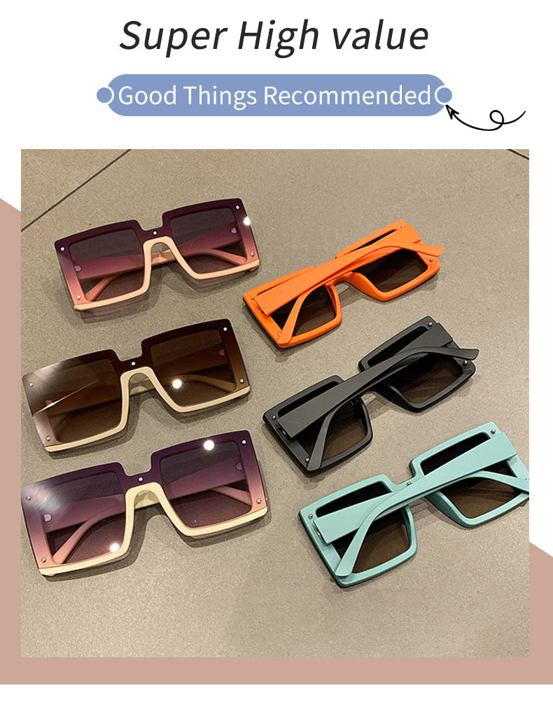 Oversized Square Men Women Trendy Eyewear Fashion Luxury Brand Design Shades