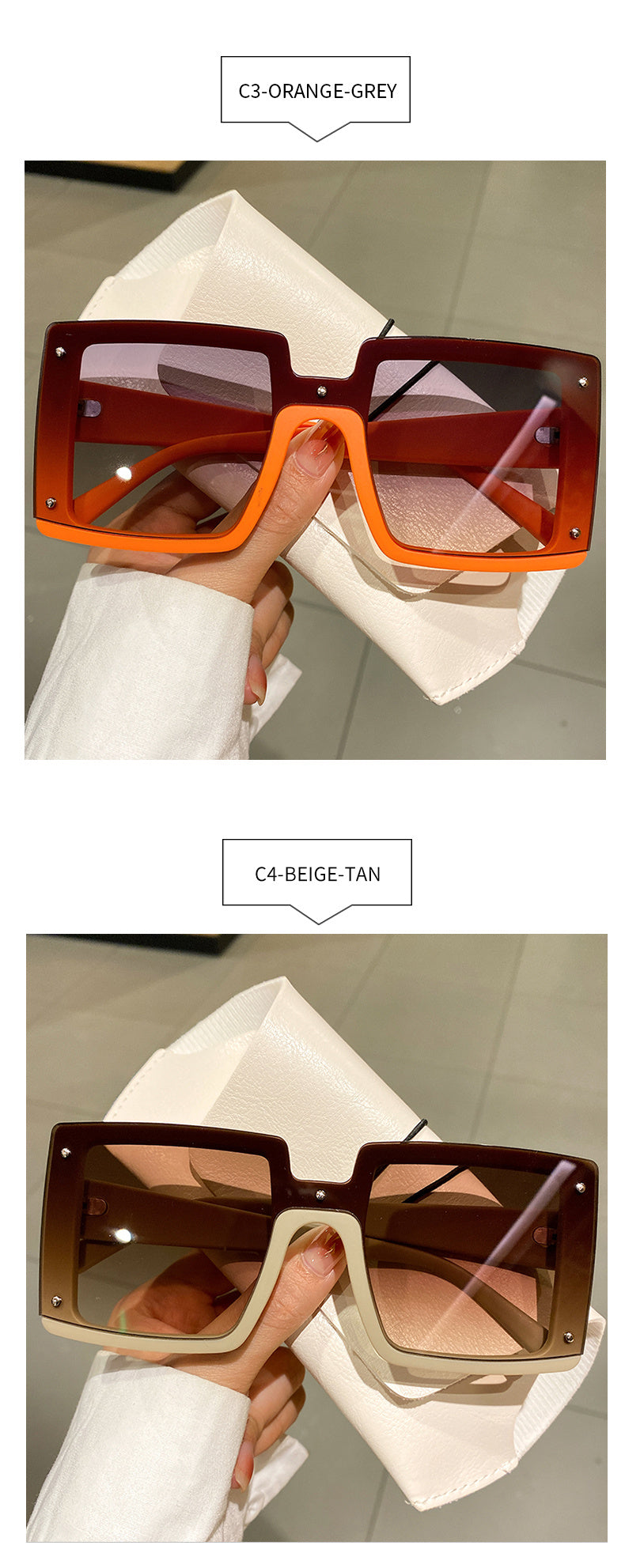 Oversized Square Men Women Trendy Eyewear Fashion Luxury Brand Design Shades