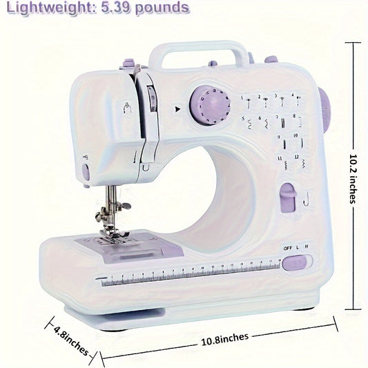 Portable Electric Sewing Machine Professional Version, With 12 Thread Patterns, Adjustable Speed, Overlock, Sewing Machine Parents, Beginners, Enthusiasts, Lightweight, Easy To Use, Very Suitable For Repair DIY, Handmade