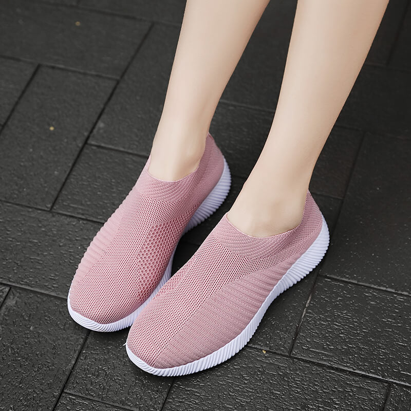 Women's Casual Sneakers, Lightweight Soft Bottom Running Shoes, Breathable Slip-on Walking Shoes plus size