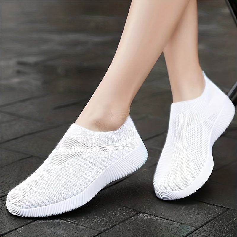 Women's Casual Sneakers, Lightweight Soft Bottom Running Shoes, Breathable Slip-on Walking Shoes plus size